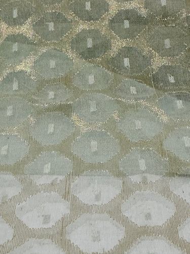 Masterpiece Authentic Dhakai Jamdani Muslin Saree from Bangladesh | Handwoven | Light Sage Green | Ships from California